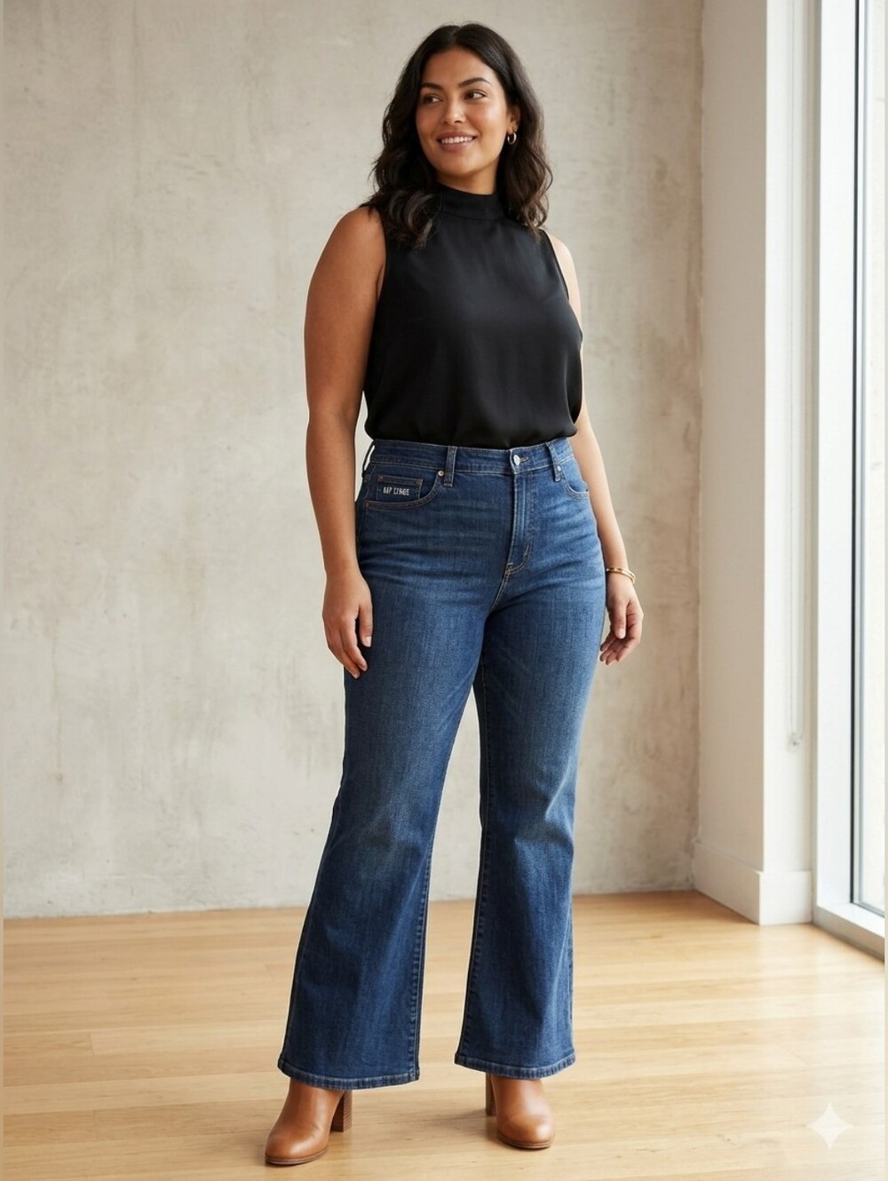 GAP High Rise Stride Wide Leg Jeans Dark Wash Denim Size 20